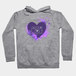 Purple Heart Camera Hoodie